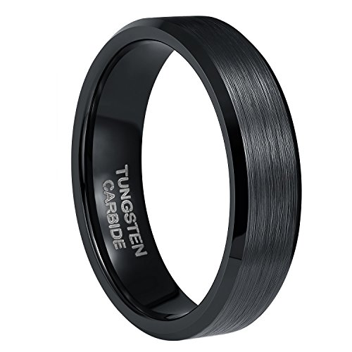 Image of Frank S.Burton Tungsten Ring for Men Women 3mm 4mm 6mm 8mm Beveled Edge Matte Silver Band Comfort Fit Size 4-15