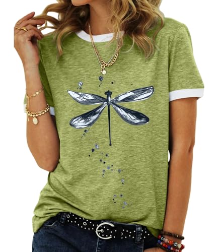 T-shirt libellule femme vêtement d'été fluide inspiré par la nature