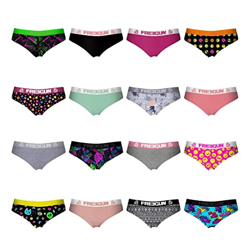 FREEGUN Pack Surprise Culotte Femme Microfibre, Lot de 3 Culottes, Modèle Aléatoirement Choisi, Gris, Noir, Rose, Bleu, Taille L