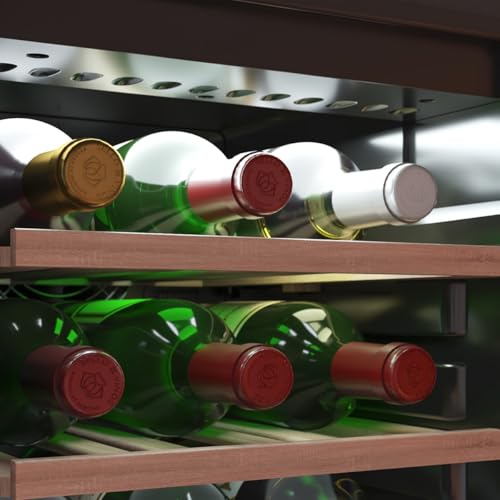 Cecotec Getränkekühlschrank, 176 Flaschen Bolero GrandSommelier Duo 176000 Schwarz. 176 Flaschen, Dual-Temperatur, UV-Schutz, Temperaturalarm, Kohlefilter, Reversible Tür, LED, Effizienter Kompressor