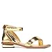 Franco Sarto Womens Parker Ankle Strap Sandal Gold Leather 7.5 M