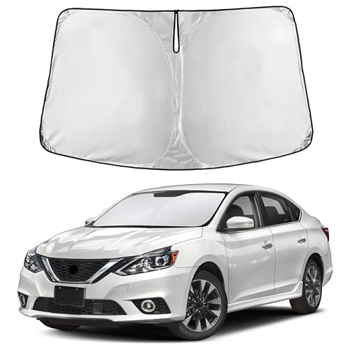 Image of Autovir Windshield Sun Shade Fit for 2013-2017 2018 2019 Nissan Sentra Sunshade, Front Car Window Shades Sun Visor, Blocks UV Rays & Heat, Car Accessories