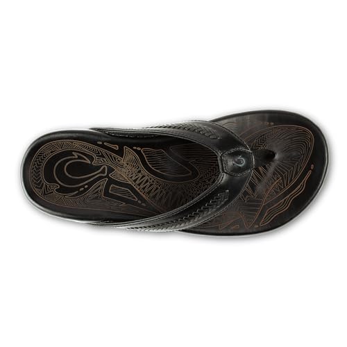 Image of OluKai Mea Ola Mano Men's Leather Sandals, Hand-Woven Hawaiian Strap