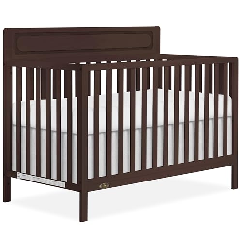 Image of Dream On Me Avery 5-in-1 Convertible Full-Size Baby Crib, Chocolate Chip
