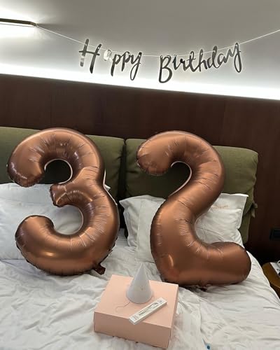 Image of 40 Inch Brown Number 7 Balloon Birthday Party Decorations for Men & Women | 40 Inch Brown inflatable foil number balloons, large birthday decorations for 7th birthday