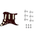 Fender Tex Mex Prewired Stratocaster Pickguard - Tortoise & Deluxe Locking Staggered Guitar Tuners, Chrome 1.7 x 10 x 4.5 inches