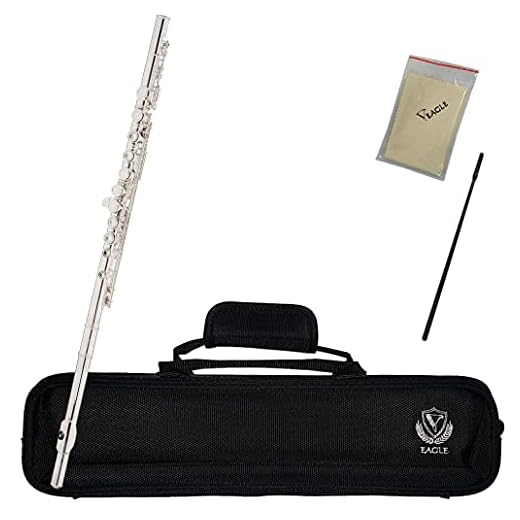 Kit Flauta Eagle FL03S Transversal Prateada Dó Com Estojo