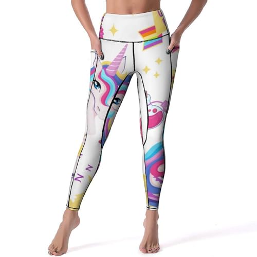 Legging de yoga Licorne Arc-en-Ciel S pour gym, fitness et jogging quotidien des femmes