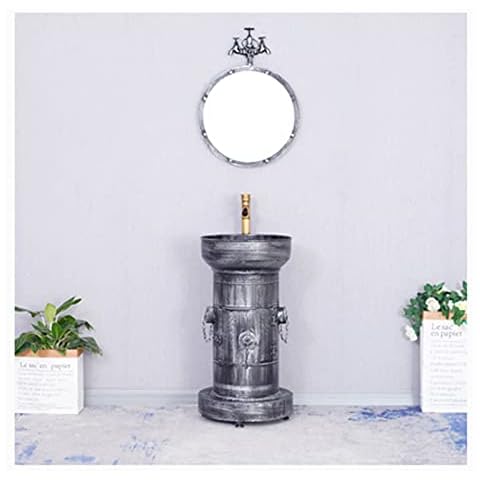 Pedestal Sink Storage Unit Metal Retro Industrial Style Deco Basin Sink Vanity Unit Cover