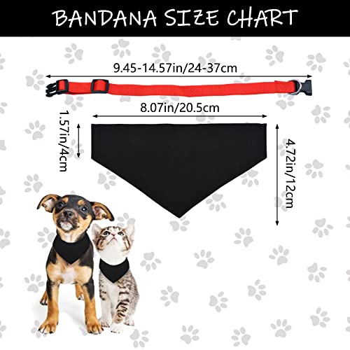 HACRAHO Blanko Hundebandana, 4 Stück, schwarzes Haustier-Bandana-Halsband mit schnell lösbarer Schnalle für kleine, mittelgroße Hunde und Katzen, Schwarz M
