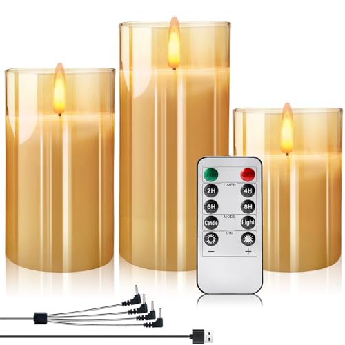Recopilación de Candelita disponible en línea para comprar. 35 Nasjac Velas Led Sin llama, Veladoras Recargables, 3PCS Luces Vela Eléctricas Impermeable con Control Remoto, Luz de Té de Vidrio Velas de Pilar Candelita Iluminación para Hogar...