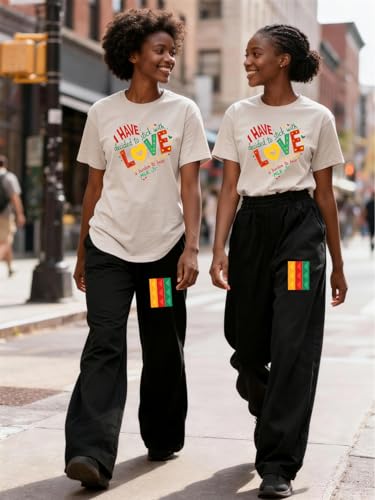 Image of Black History Pajamas, Graphic Matching Sets for Women, Magic Afro American Natural Hair Vintage Melanin T-Shirts and Pants