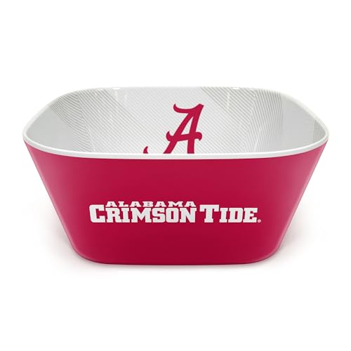 Image of YouTheFan NCAA Alabama Crimson Tide Officially-licensed Large Party Bowl - 100% Melamine, dishwasher safe, BPA free - holds large bag of chips - sleek design - perfect for game day or any day