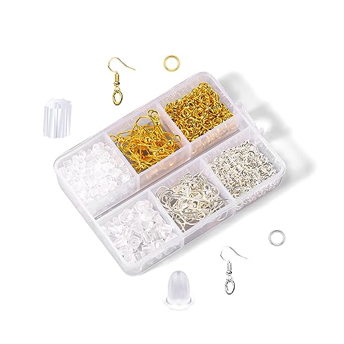 820 Stück Kit aus Silikon Ohrring Verschlüssen mit Goldenen und Silbernen...