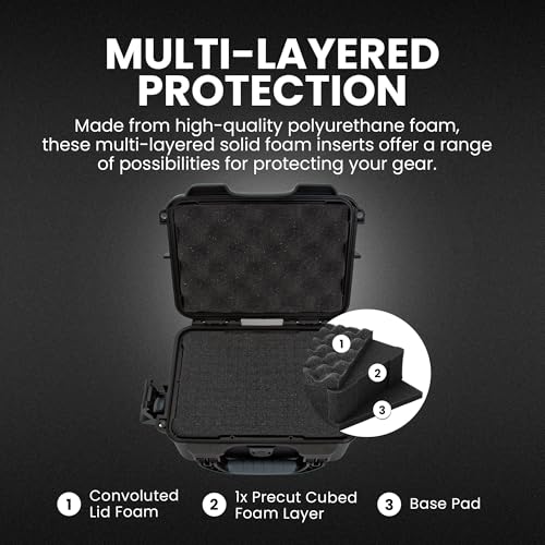 Image of NANUK 904 Hard Case with Foam - IP67 Waterproof Protective Case for Camera, Drone & Gear - Impact-Resistant & Dustproof - Perfect for Travel 10.2 inch x 7.9 inch x 4.5 inch - Black