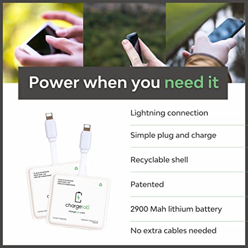 Chargetab New V4 Emergency Portable Cell Phone Power, Iphone Lightning Charger, Pre-Charged Battery Pack With 2 Year Shelf Life (2900Mah Each) (6 Pack) #TOP7