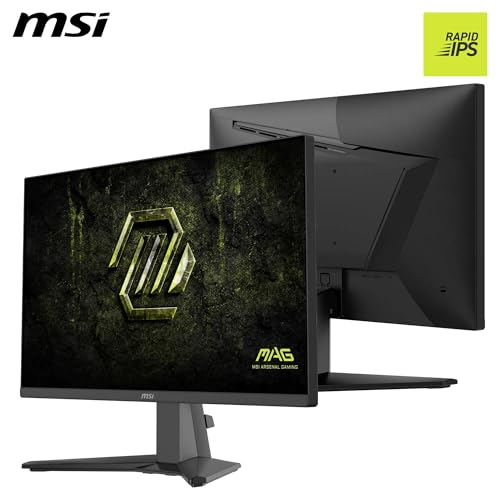 MSI MAG 245F X24 24-Inch Gaming Monitor, 1920x1080 FHD, Rapid IPS, 240Hz, 0.5ms, HDR ready, AMD FreeSync™ Premium, Eye care, AI vision, HDMI 2.0b, DP 1.2a, Frame-less, Vesa Mount, Black
