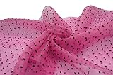 tela organza bordada de colores Un tejido de textura ligeramente rígida y brillante, decorado con lunares bordados.