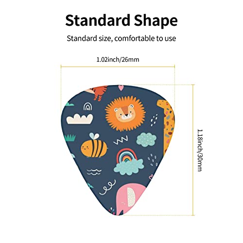 Lot de 12 médiators bleus pour guitare basse électrique et acoustique Motif animaux mignons - Les Beatles, Paul McCartney, John Lennon, RIngo Starr, George Harrison Lot de 12 médiators bleus pour guitare basse électrique et acoustique Motif animaux mignons – Image 5