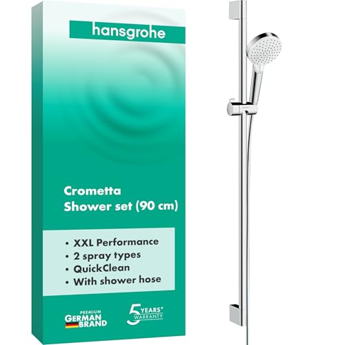 hansgrohe Crometta - Set Doccia, Doccetta con Asta Doccia 90Cm, Supporto Doccia e Flessibile Doccia...
