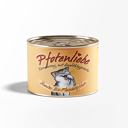 Bio Katzenfutter | Buntes Bio-Fleischtöpfchen | mit Qualitätsgarantie | Natürlich ohne Chemie | Machen Sie Ihre Katze glücklich! | 200g (1x 200g) Cover