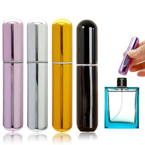Ybaoo Travel Refillable Perfume Bottle - 8ML Perfume Refillable Bottle Atomizer Sprayer for Perfume Small and Portable, Easy to Filling Suitable for Traveling Outgoing(4pcs, 8ml)