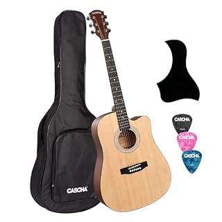 Cascha CGA110 Student Series guitare folk avec pan coupé + housse - Les Beatles, Paul McCartney, John Lennon, RIngo Starr, George Harrison