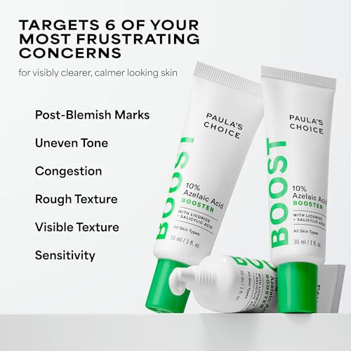 Image of Paula's Choice BOOST 10% Azelaic Acid Booster Cream Gel Face Serum with Salicylic Acid, Minimizes Look of Redness & Fades Discoloration, Oil-Free Skin Brightening Serum for Face, Fragrance-Free