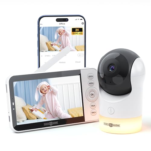 PARIS RHÔNE Video Baby Monitor, 2K UHD WiFi Camera, Night Vision,...