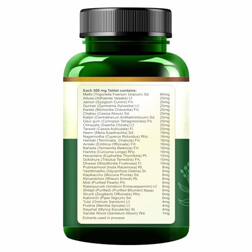 Jain Madhumardan Tablets 60's| Enrichred with 32 Herbs, No Preservatives|Ayurvedic Proprietory Product|Blood Sugar levels