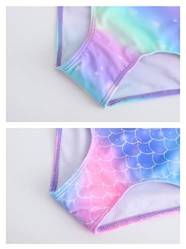 Image of Girls One Piece Bathing Suit Mermaid Printed Beach Swimwear