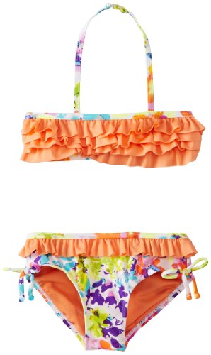 Kensie Girls' 2 Piece Grenadine with Bandeau Ruffle Bikini, Print, 4 Kensie Girls' 2 Piece Grenadine with Bandeau Ruffle Bikini, Print, 4