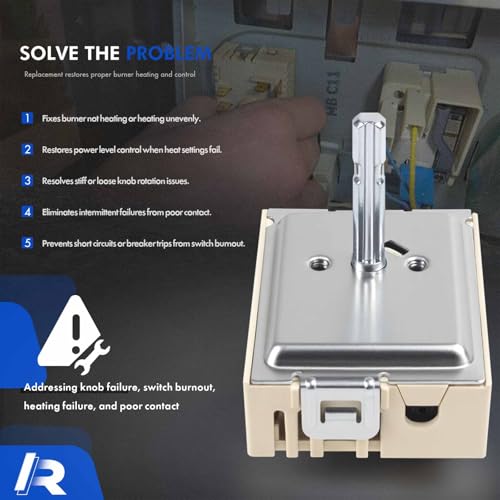 Image of New DG44-01006B Range Surface Element Control Switch Fit for Samsung Electric Range - Oven /Stove, Better Than Oem Quality, PER001-12 D Fits Model NE59J7750WS NE58K9850WS NE59M4310SS and More