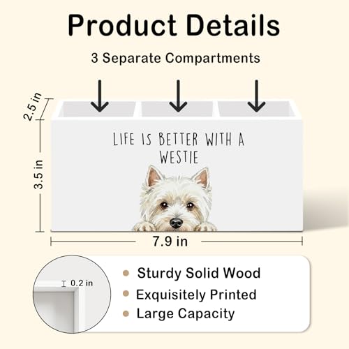 Porte-crayons Westie bureau pot stylos accessoires chien