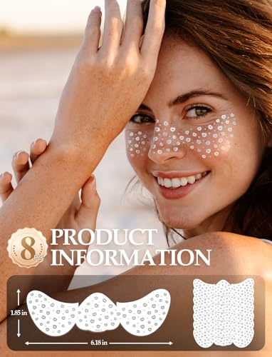 Silver Freckles Face Tattoo - 8 PCS Makeup Patches, Glow Up Face Glitter Speckles Patches, Cute Makeup Accessories for Women - Image 3