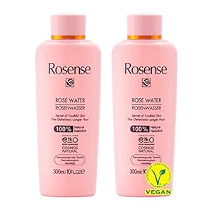 Rosense Rosenwasser 2×300 ml – feuchtigkeitsspendendes Gesichtswasser zur Gesichtsreinigung Gesichtspflege 100…