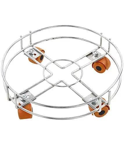 SABBY BRO Cylinder trolley Stand with Wheels Stainless Steel