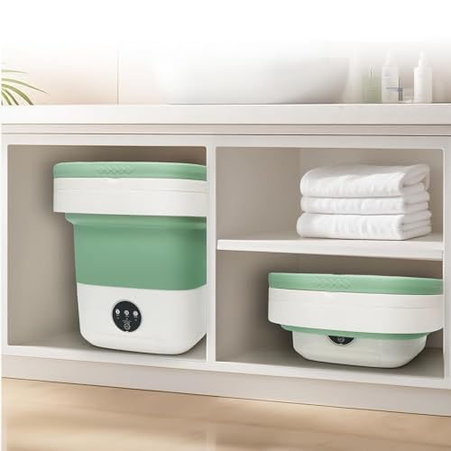 Portable Washing Machine 17L, Foldable Mini Washer with Spin Dryer, 3 Cleaning Modes for Baby Clothes, Underwear & Socks, Compact Laundry Machine for Travel,...