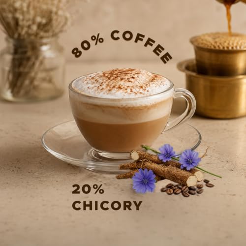 Image of Coffeeza South Indian Filter Coffee Capsules | 80% Coffee 20% Chicory Blend | Intensity 8 | Medium-Dark Roast | Caramel, Chocolate & Earthy Notes | Original Line Compatible Pods (Box of 50 Capsules)