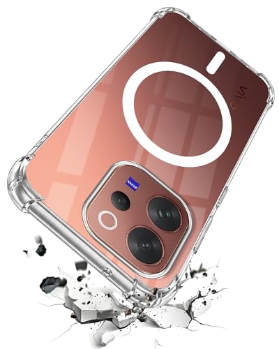 Image of Jkobi Shockproof Crystal-Clear Back Cover for Vivo V70 | Vivo V70 Elite 5G (Magsafe Wireless Support | Drop & Camera Protection | Hard Polycarbonate)