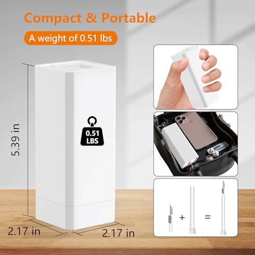 Image of Cell Phone Cleaning Kit, iPhone Cleaning Kit for Charging Port Cleaner Keyboard Cleaning Kit for Airpods /Android /USB C /Earbuds /Laptop /iPad /Camera Lens with Stylus Pen (White (with Putty and Cloth))