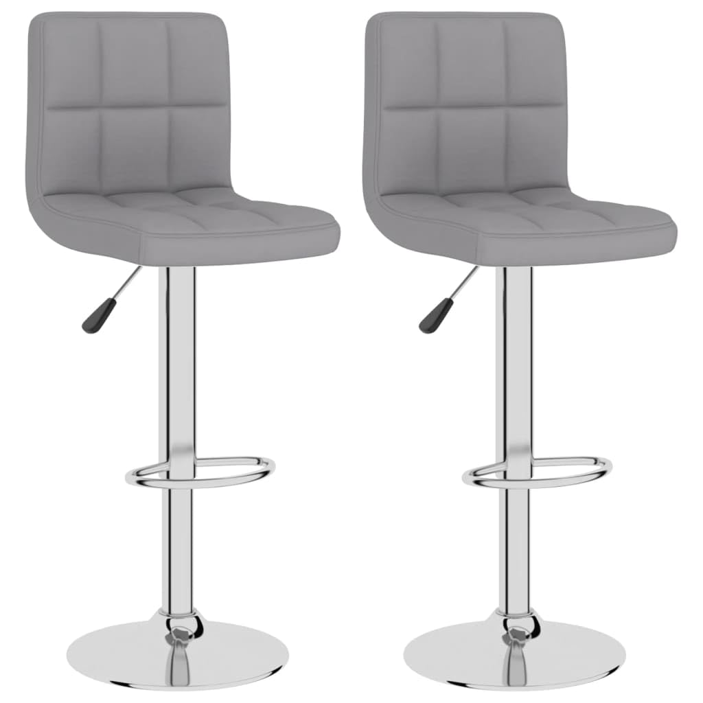 Tabouret de bar moderne en acier chromé et tissu gris haute qualité