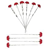 ARTSEWPLY 10 Claveles Artificiales Rojos con Tallos Realistas, Flores de Primavera Decorativas Día Madre, Centros de Mesa y Arreglos para Hogar y Hotel, Paquete de 10 Piezas
