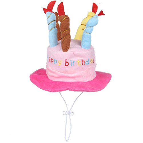 バースデー お誕生日 プレゼント 記念日 帽子 ろうそく ペットの誕生日帽子 小型 〜 中型犬 猫 小動物 ペット 写真 クリスマス かわいい コスチューム パーティー ハッピー アイテム グッズ 変身 コスプレ (ピンク)