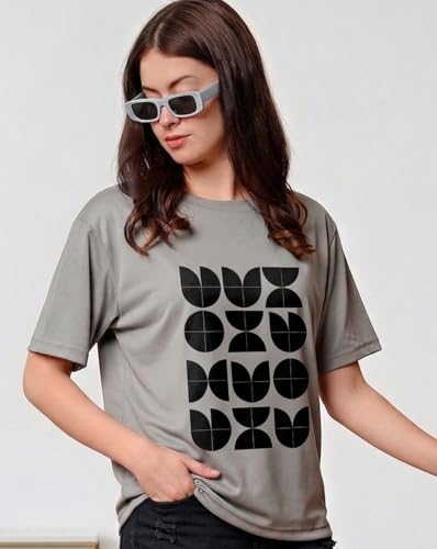 Image of Women's Half Sleeve Oversize Tshirt Graphic Printed Round Neck T-Shirts for Women