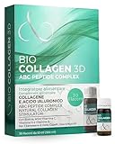 Collagene da Bere - Collagene e Acido Ialuronico, Biotina, Msm & Vitamina C. Collagen Idrolizzato, in Sinergia con ABC collagen stimulator Peptide, Collagen per ossa e articolazioni. Colageno Donna