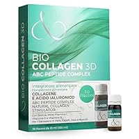 Collagene da Bere – Collagene e Acido Ialuronico, Biotina, Msm & Vitamina C. Collagen Idrolizzato, in Sinergia con ABC collagen stimulator Peptide, Collagen per ossa e articolazioni. Colageno Donna