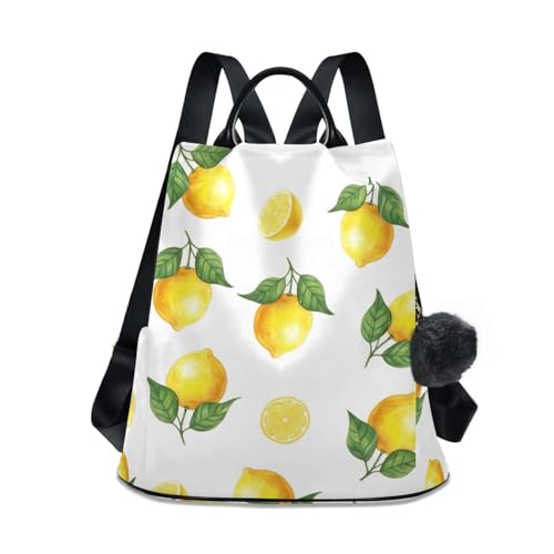 Sac à dos femme feuilles vertes citrons idéal pour vos balades et sorties estivales