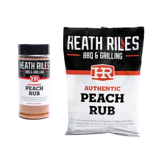 Heath Riles BBQPeach Rub Combo with Refill Bag (1 Rub, 1 Refill Bag), Competition Winning Products from Pitmaster Heath Riles