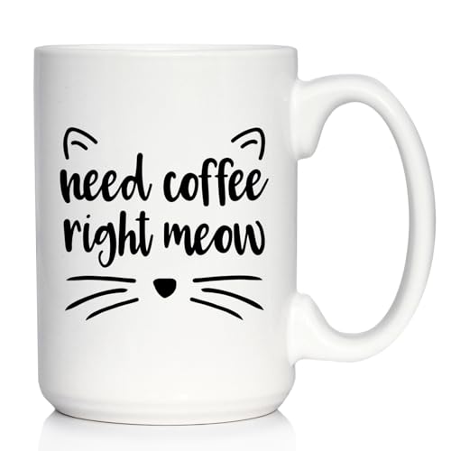 Taza de cerámica blanca 15oz con diseño de gato miniatura 1